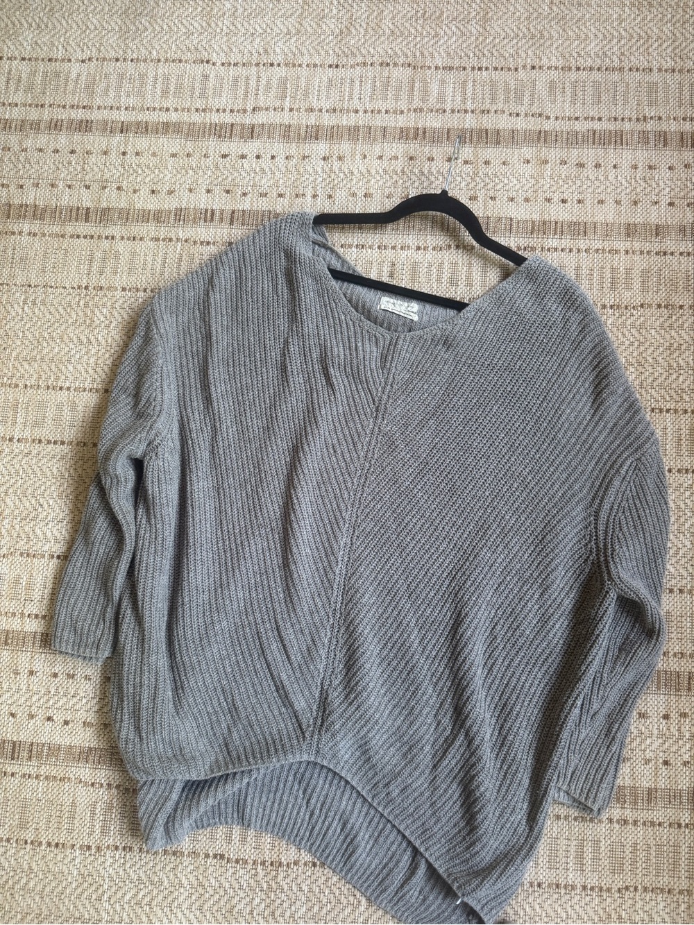 Urban Outfitters Gray Off-Shoulder Knit Sweater